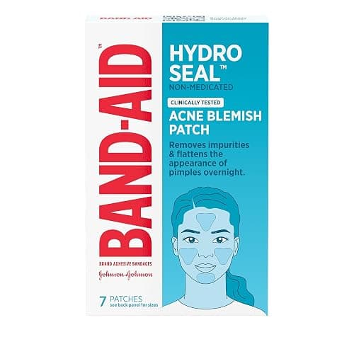 Band-Aid Brand Hydro Seal Acne Patches for Face, Non-Medicated Acne Blemish Patch Absorbs Fluids & Provides a Protective Healing Environment for Pimples, 7 Patches - Image 1