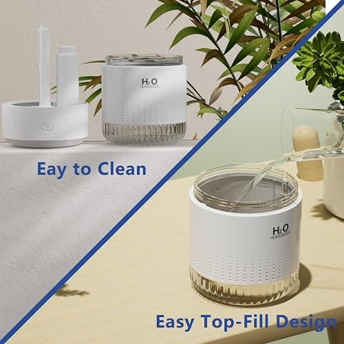 SZO Upgraded 500ML Humidifier for Bedroom with Night Light, Portable Humidifiers for Home and Plants, Humidifiers for Baby, Quiet Operation, Auto-Off, for Baby Room, Home, Office and Plants thumbnail 7