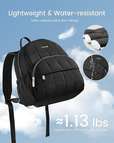 LOVEVOOK Small Backpack Purse for Women, Mini Puffer Backpack with Anti-theft Pocket, Lightweight Quilted Casual Daypack for Daily Work & Travel thumbnail 4