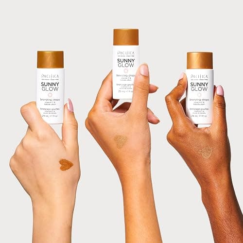 Pacifica Sunny Glow Liquid Face Bronzer Drops - Face Makeup Bronzing For Face & Cheeks for Instant Sun-Kissed Glow - Vitamin C & Glycolic Acid Infused Liquid Bronzer Illuminating Highlighting Clean thumbnail 9