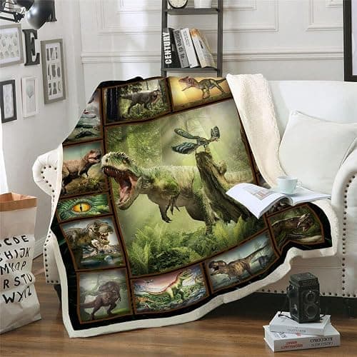CYREKUD Dinosaur Throw Blanket - Dino Gifts for Boys, Girls & Adults - 50x60 Inches thumbnail 5