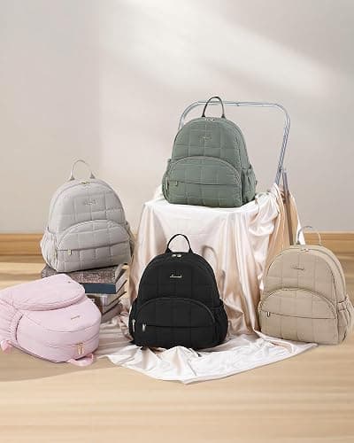 LOVEVOOK Small Backpack Purse for Women, Mini Puffer Backpack with Anti-theft Pocket, Lightweight Quilted Casual Daypack for Daily Work & Travel thumbnail 7