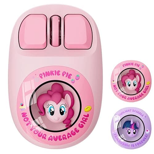 My Little Pony 3D Pinkie Pie Character Design Silent Click Wireless Mouse | 1600 DPI, Click buttons‌ (≤20dB), Dual-Mode (2.4GHz/Bluetooth), 300mAh Rechargeable Battery Ergonomic for Mac/Windows - Image 1