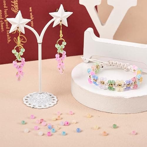 1500Pcs 4mm Lampwork Rondelle Seed Beads 20 Colors Pastel Crystal Pony Beads Bulk for Crafts DIY Friendship Bracelets Earring Beading Jewelry Making Supplies thumbnail 2