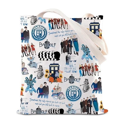 Movie Inspired Gift Blue Police Box Gift Doctor Tote Bag Shopping Bag David Tennant Gift - Image 1