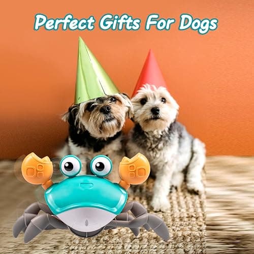 Dog Toys Escaping Crab Crawling Dog Toy with Music Control & Lights, Dancing Crab Dog Toy Obstacle Avoidance Interactive Fun Toys for Puppy/Small/Medium Dogs (Green) thumbnail 3