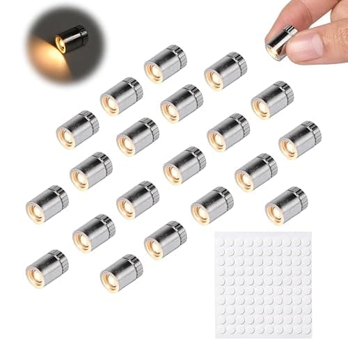 Pumwoy 20 Pièces Mini Lumières LED, Lumières Miniatures pour Maison de Poupée, Lumières LED Miniatures pour L'Artisanat, Mini Lampe LED pour Blocs de Construction, Vitrines (lumière Chaude) - Image 1