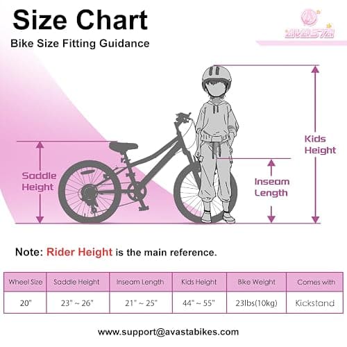 AVASTA Govet 20'' Kids Mountain Bike for 6-12 Years Old Boys Girls with Suspension Fork, 6 Speeds Drivetrain, Multiple Colors thumbnail 5