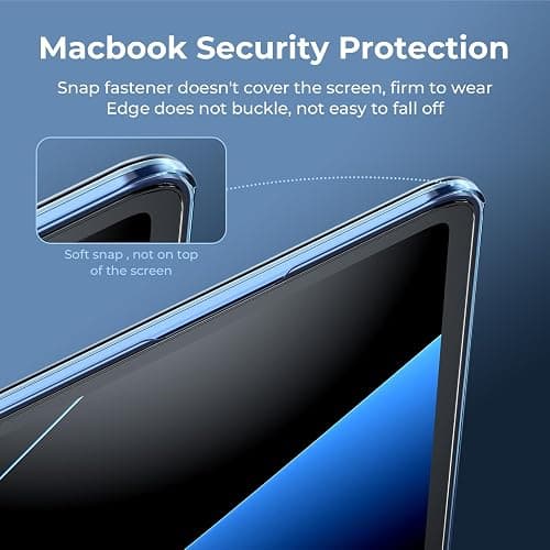 EooCoo Case Compatible with MacBook Air 15 inch M4 2025 2024 2023 Release A3241 M3 A3114 M2 A2941 Liquid Retina Display, Plastic Hard Shell Case + Keyboard Cover + Screen Protector, Crystal Midnight thumbnail 3