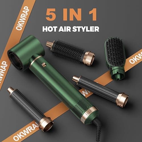 Hair Styler Set Stylingbürsten Hairstyler 5 in 1 Haarstyler, Airstyler Air Curlers Föhn 5 in 1 Mit Rundbürstenföhn Haarstyler Warmluftbürste Föhn Lockenstab Luft Für Glätten, Volumen, Locken thumbnail 2
