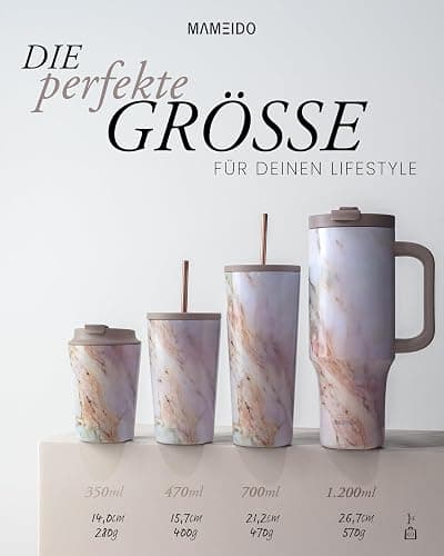 MAMEIDO Thermobecher 350 ml, dichter Kaffeebecher to go aus Edelstahl doppelwandig isoliert, auslaufsicher, Coffee to go Becher warmhaltend (Wild Allure) thumbnail 6