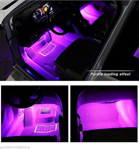 Car LED Strip Light, EJ's SUPER CAR 4pcs 36 LED Car Interior Lights Under Dash Lighting Waterproof Kit,Atmosphere Neon Lights Strip for Car,DC 12V(Pink) thumbnail 3