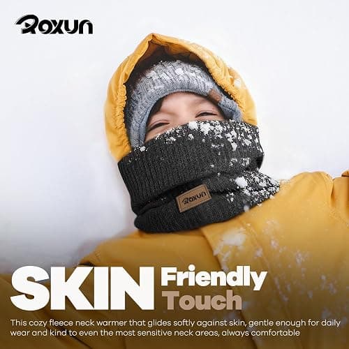 AMED   ROXUN Winter Neck Gaiter, Neck Warmer Cover Ski Gaiters for Men/Women Fleece Thick Elegant Stylish thumbnail 5