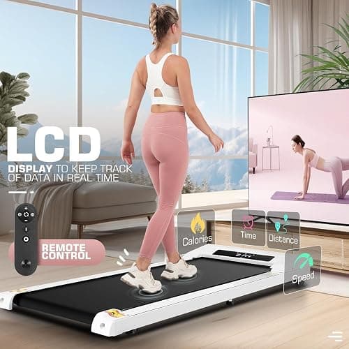 Walking Pad Treadmill 300 Lb Capacity Portable Treadmills for Home Office Under Desk Treadmill with App & Remote Control, LED Display/Ultra-Quiet/Installation-Free thumbnail 3