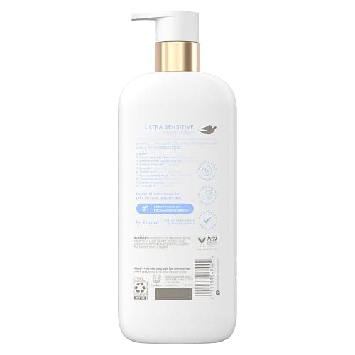Dove Ultra Sensitive Serum Body Wash Fragrance Free 10 Ingredients, 18.5 oz | For sensitive skin, Helps moisturize skin, Fragrance free thumbnail 2