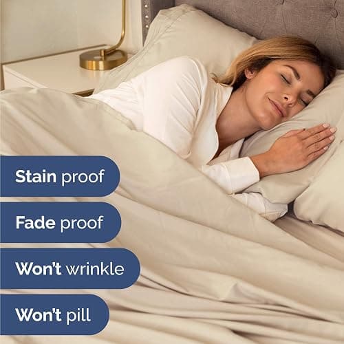 Twin Size 3 Piece Sheet Set - Comfy Breathable & Cooling Bed Sheets Set - Hotel Luxury Bedding for Women, Men, Kids, Teens, Boys & Girls - Deep Pockets, Ultra-Soft and Wrinkle Free - Oeko-Tex - Wheat thumbnail 5