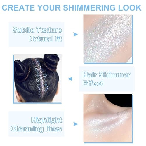 Hair and Body Glitter Spray, Glint-Rainbow Hair Glitter Extra Fine Face Shimmer Powder for Clothes, Festival Loose Sparkle Powder for Rave Clothes Nail Art Easter Halloween Crafts (Glint-Rainbow) thumbnail 7