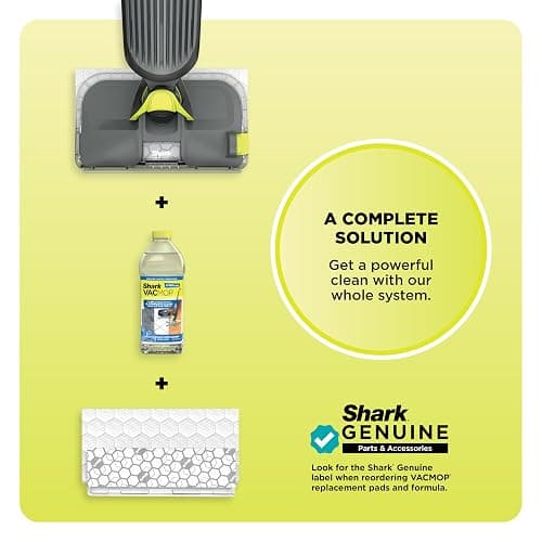 Shark VACMOP Cordless Hard Floor Cleaner, Vacuum and Spray Mop, Powerful Suction, Lightweight, LED Headlights, Includes 4 Disposable Pads, 12oz Multi-Surface Cleaning Solution, Gray, VM252 thumbnail 6