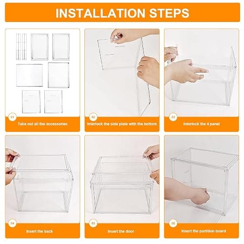 Acrylic Display Case for Collectibles Clear Display Box for Figures with Magnetic Door, Stackable Design, Dustproof, Miniature Display Shelf for Action Figures,Display Box Display Case(1PCS) thumbnail 5