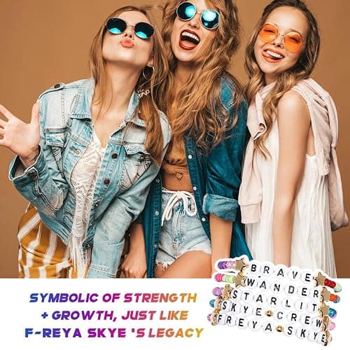 AICase for Freya Merch Skye Gifts Inspired Bracelets 5 Pcs Stackable Stretch Beaded Friendship Bracelets Concert Outfit Vinyl Poster Sticker Merchandise Gifts for Fans Women Birthday Christmas thumbnail 6