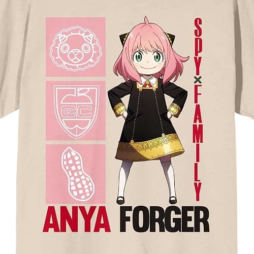 Spy X Family Anya Forger Icons Crew Neck Short Sleeve Natural Adult T-Shirt thumbnail 3