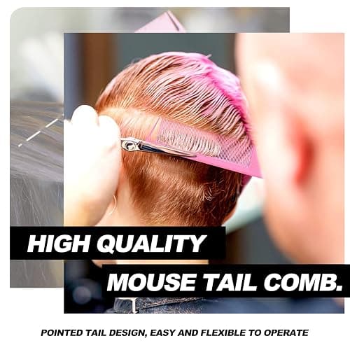 Qufiiry 3-Piece Hair Slick-Back Brush Set - Teasing & Edges Brush for Women's Salon Styling - Pink thumbnail 5