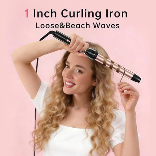 Hahahope 1 Inch Curling Wand, Long Barrel Ceramic Curler for Loose Waves | Clamp-free design creates natural curls without creases, 2 Heat Settings, Global Voltage 100-220V, 30s fast heating thumbnail 5