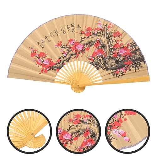 Kichvoe Riesenfächer-Wanddekoration: Orientalischer Feng-Shui-Wandfächer Chinesischer Fächer Chinesische Japanische Traditionelle Fächer Wandhintergrund Fächer-Hängedekoration thumbnail 5