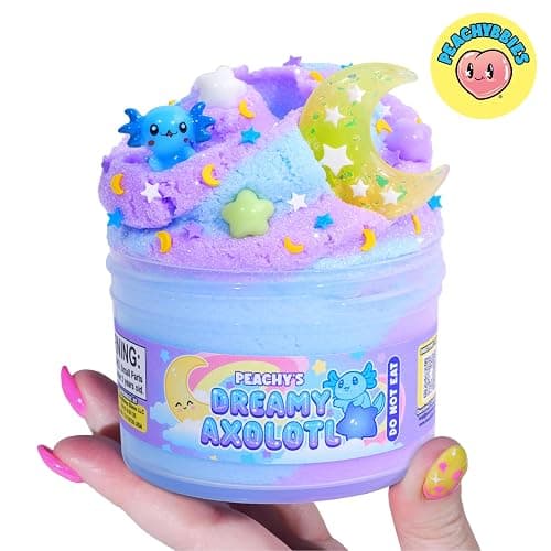 Peachybbies Dreamy Axolotl Cloud Slime - Made in USA Premium, 100% Authentic, 7 oz., Scented for Kids, ASMR, Axolotl Gifts, Slime Charms, Fidget Toys thumbnail 2