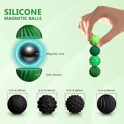 DGMDGS 8-Pack Silicone Magnetic Sensory Fidget Balls, Stress Relief Toys for Adults and Teens(14+), Suitable for Autism ADHD Anxiety, Office Desk Fun Tactile Toy(Pink) thumbnail 2