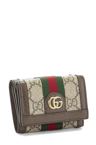 Gucci, Pre-loved Original GG Supreme Canvas Ophidia Compact Wallet, Brown thumbnail 2