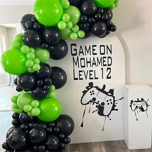 Green and Black Balloons, 35PCS Lime Green Black Silver Balloons, Gamer Latex Balloon for Boys Men Football Video Game On Level Favor Theme Jungle Theme Graduation Birthday Party Decorations Supplies - Black Green Silver - 12inch-35pcs thumbnail 8