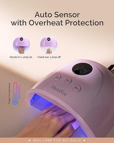 MelodySusie Compact Advanced UV LED Nail Lamp, P-Plus30F Nail Dryer with 3 Timers & Smart Sensor Cures All Gels, Especially Rhinestone Glue, Solid & Liner Gel Polishes for Advanced DIY at Home-Purple thumbnail 4