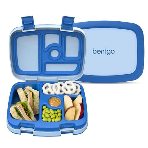 Bentgo Kids Bento-Style 5-Compartment Leak-Proof Lunch Box - Just-Right Portions for Ages 3 to 7, Durable, Drop-Proof, Dishwasher Safe, PFAS & BPA-Free & Made with Food-Safe Materials (Blue) - Image 1