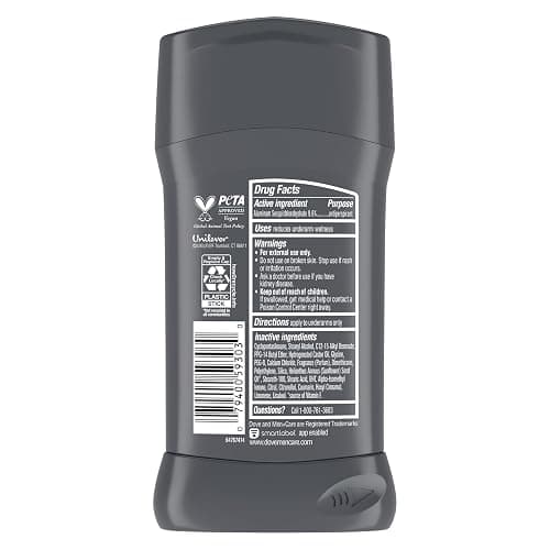 Dove Men+Care Deodorant Stick 4 Count Stain Defense Clean for Men, Anti-white Marks & Anti-yellow Stains with 72-hour Sweat and Odor Protection 2.7 oz thumbnail 3