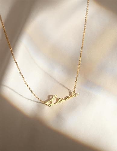 Name Necklace Personalized - Custom Name Necklace for Women in Sterling Silver or Gold-plated - Customized Nameplate Jewelry - Customizable Necklace with Name - Perfect Personalized Gift for Her thumbnail 7