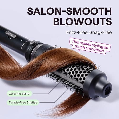 Wavytalk Thermal Brush, 1 1/2 inch Heated Round Brush with Detachable Head, Velvet Pouch and Dual Voltage for Travel, Easy to Create Blowout Look, Classic Black thumbnail 3