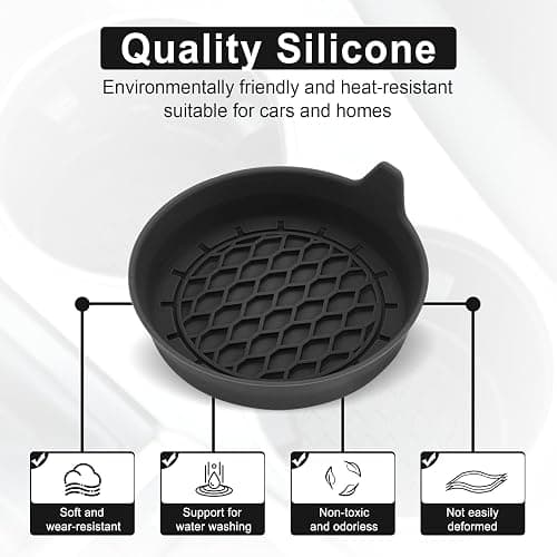 SINGARO Car Cup Holder Coaster, Silicone Cup Holder Insert, Universal Non-Slip Cup Holders, Car Accessories Interior for Women and Man Interior Sets 4 Pack Black thumbnail 5