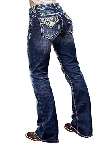 Flamingals Butt Lifting Bootcut Jeans Stretchy Casual Fall Winter Trendy Flare Leg Jeans for Women - Image 1