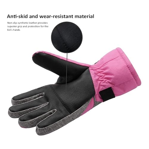 WALSKING Kids Winter Gloves-3M Thinsulate Snow Waterproof Ski Cold Weather Insulated Outdoor Snowboard Gloves for Boys Girls Youth thumbnail 3
