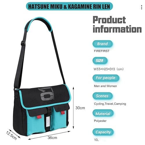 FIREFIRST Collaboration Series Crossbody Shoulder Messenger Bag for Hatsune Miku & Kagamine Rin/Len thumbnail 9