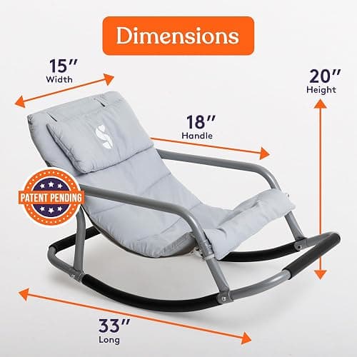 Special Supplies Sensory Rocking Chair for Kids - Comfortable Kids Rocker- Versatile Floor Chair with Soft Fabric and Stability for Playroom, Bedroom, or Nursery (Ages 3+) - Grey thumbnail 2