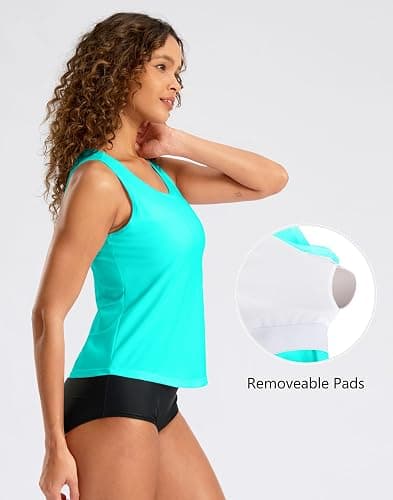 G Gradual Tankini Tops for Women High Neck Swimsuits Swim Top Modest Bathing Suit Swimwear Tank Top only No Bottom thumbnail 3