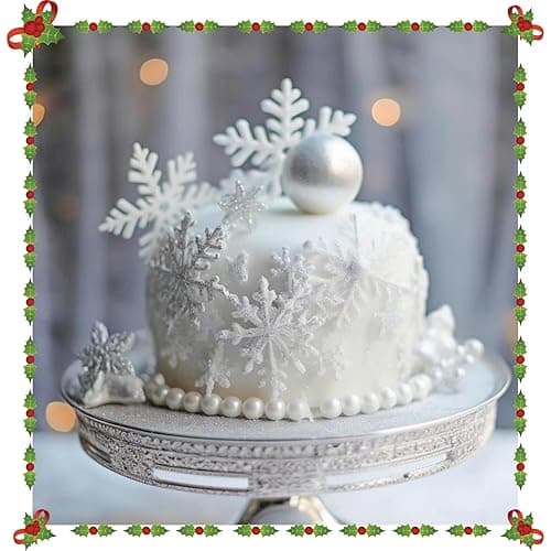 KALAIEN Snowflake Silicone Mold,2Pcs Christmas Silicone Mould Snowflake Fondant Mold,3d Winter Cupcake Topper for Chocolate Cake Decoration Molds thumbnail 3