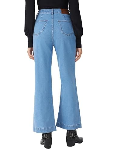CIDER Womens Wide Leg Jeans High Waisted Stretchy Denim Flared Pants with Pockets thumbnail 5