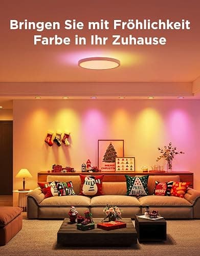 Govee Deckenleuchte RGBIC Smart, 24W Ø30cm Led Deckenleuchte dimmbar, Deckenlampe Led mit 16 Millionen DIY Farben, Kompatibel mit Alexa & Google Assistant, für Schlafzimmer thumbnail 5