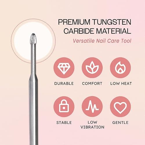 PANA 3/32" Carbide Cuticle Nail Drill Bit for Cuticle Cleaning, Dead Skin Removal, Gel Polish & Acrylic Removal, Under Nail Cleaner, Nail Salon, Manicure Tools (Snake Head - Silver, Medium) thumbnail 4