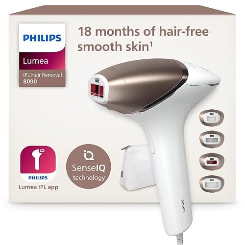 Philips Lumea série 8000, Épilateur à lumière pulsée, alternative à l'épilation laser, technologie SenseIQ, 4 accessoires pour le corps, le visage, le maillot et les aisselles, modèle BRI948/00 - Image 1