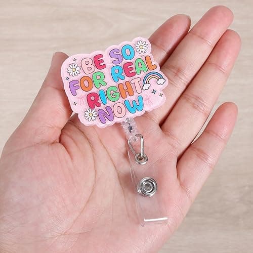 Be So for Real Right Now Funny Nurse Badge Reel, Cute Retractable ID Card Badge Holder, Name Tag Medical Badge Clip for RN CNA LPN MA Nurse Student Doctor Teacher Coworker Friends and Office Workers thumbnail 4