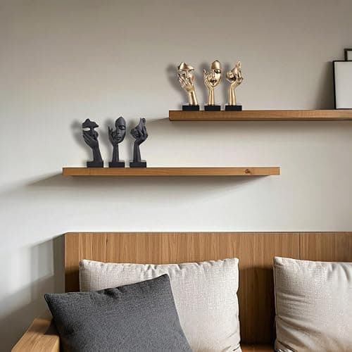 oliruim Black Home Decoration Accent Art Woman Face Statue Collectible Statue for Modern Home Living Room Bookshelf Black Desk Decor 3 Piece Set thumbnail 2